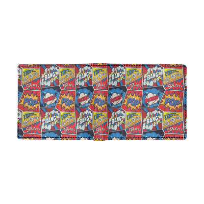 Comic Book Pattern Print Design 03 Men's ID Card Wallet