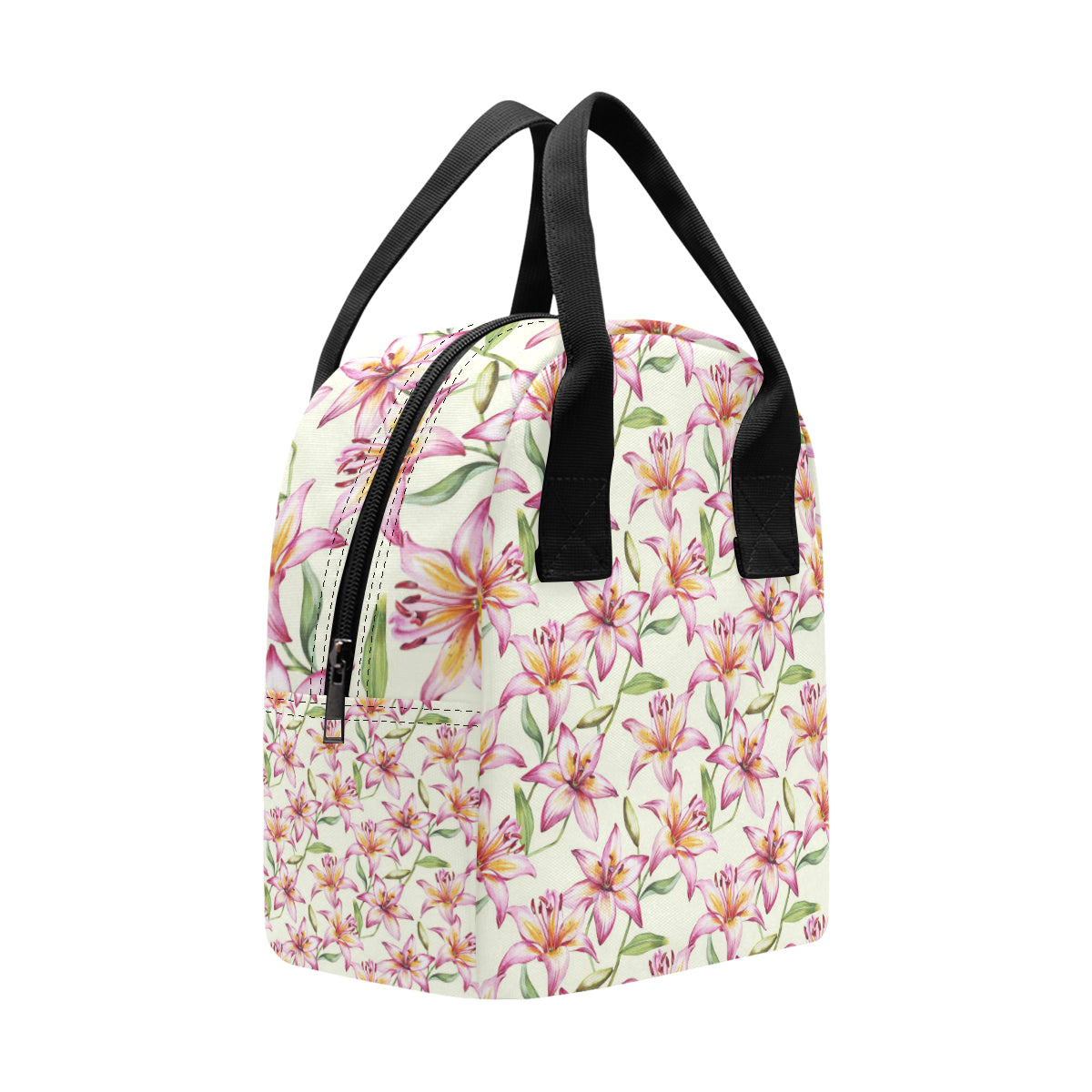 Lily Pattern Print Design LY011 Insulated Lunch Bag