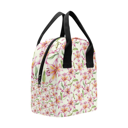 Lily Pattern Print Design LY011 Insulated Lunch Bag