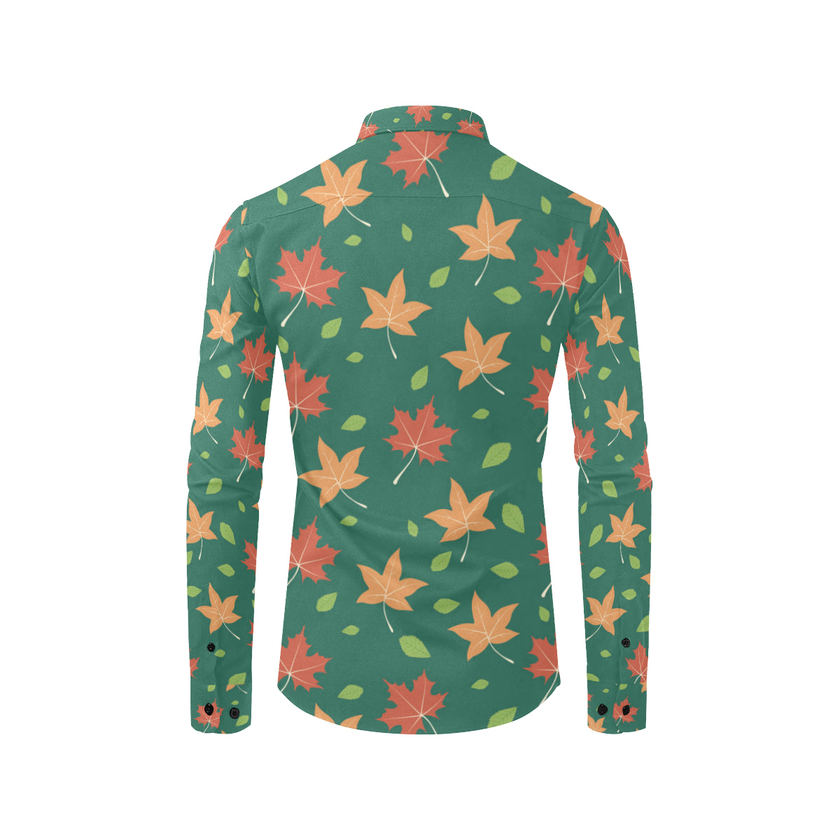 Maple Leaf Pattern Print Design 04 Men's Long Sleeve Shirt