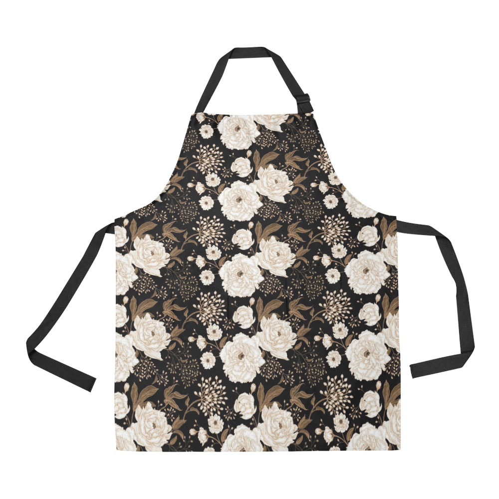 Peony Pattern Print Design A02 Apron with Pocket
