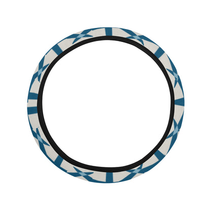 Airplane Pattern Print Design 04 Steering Wheel Cover with Elastic Edge