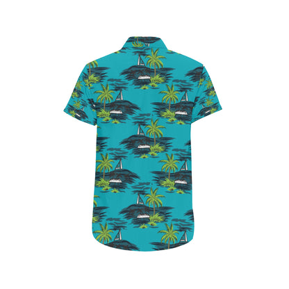 Pacific island Pattern Print Design A01 Men's Short Sleeve Button Up Shirt