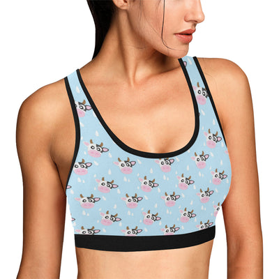 Cow Pattern Print Design 07 Sports Bra