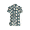 Wave Art Print Men's Short Sleeve Button Up Shirt