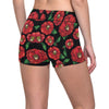 Camellia Pattern Print Design CM07 Yoga Shorts