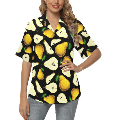 Pear Pattern Print Design PE01 Women's Hawaiian Shirt