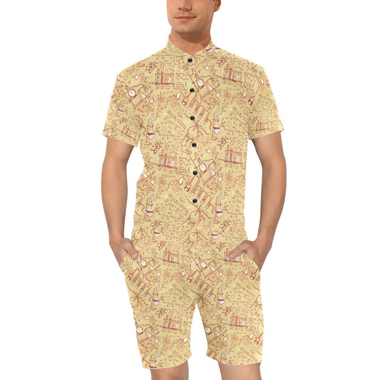 Chemical Pattern Print Design 01 Men's Romper