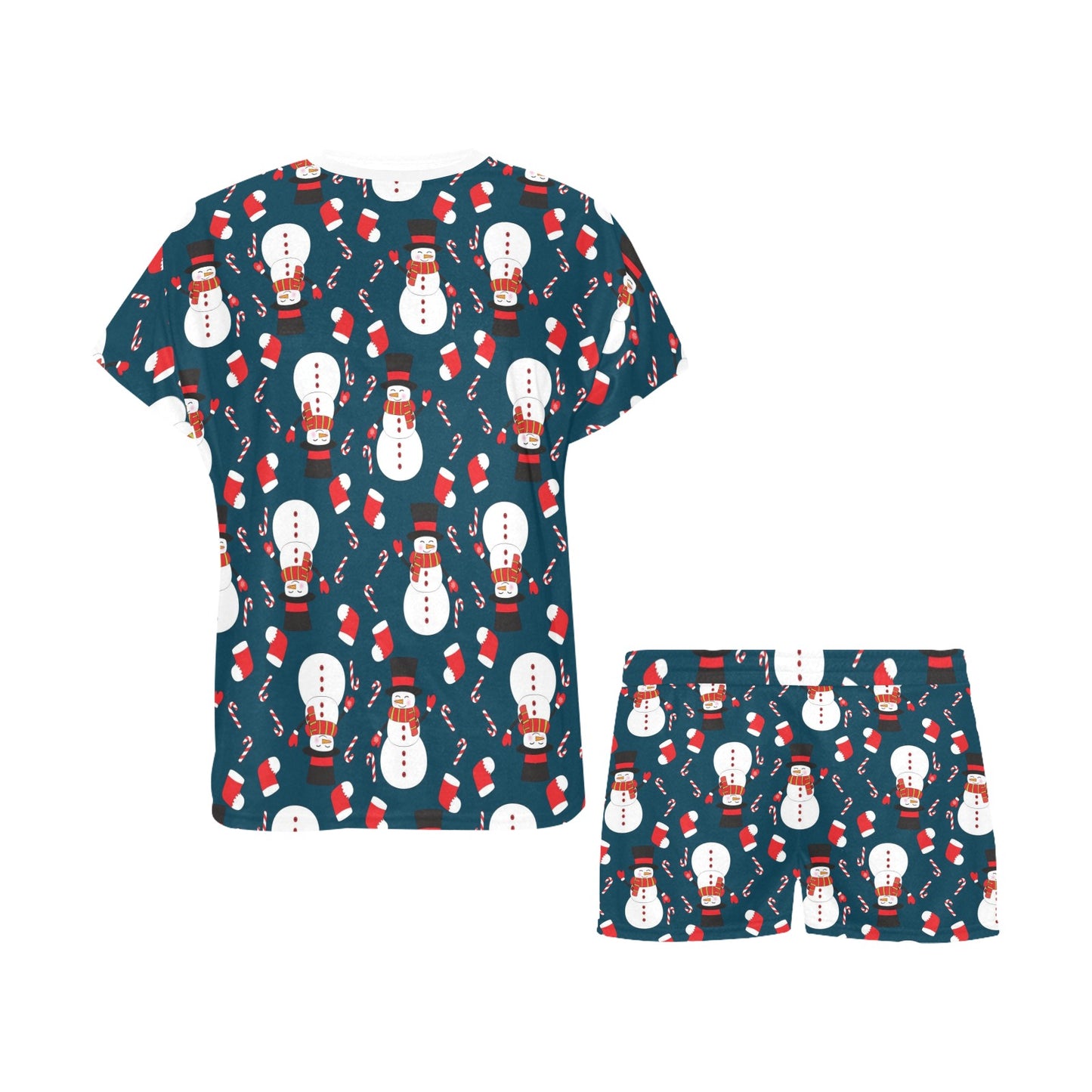 Snowman Print Design LKS301 Women's Short Pajama Set