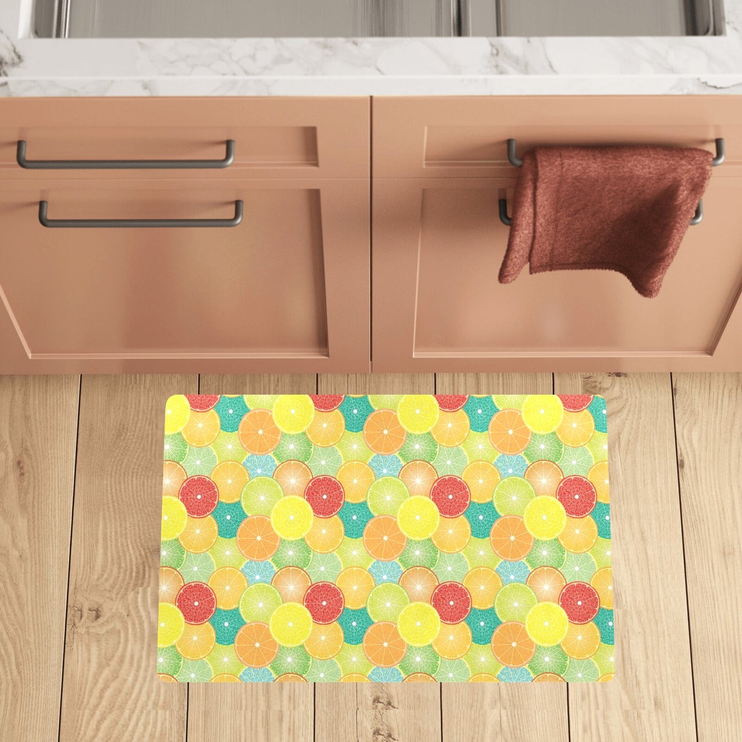 Citrus Pattern Print Design 01 Kitchen Mat
