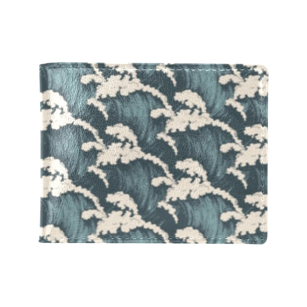 Wave Art Print Men's ID Card Wallet