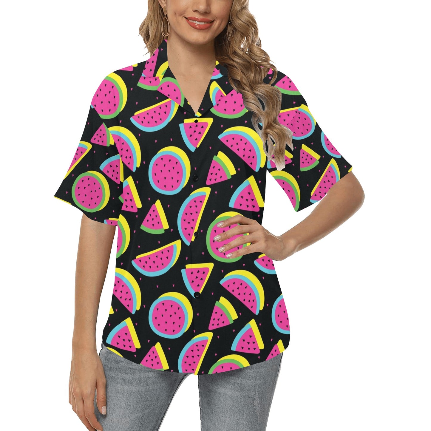 Watermelon Pattern Print Design WM07 Women's Hawaiian Shirt