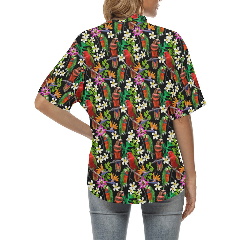 Parrot Design Print Women's Hawaiian Shirt