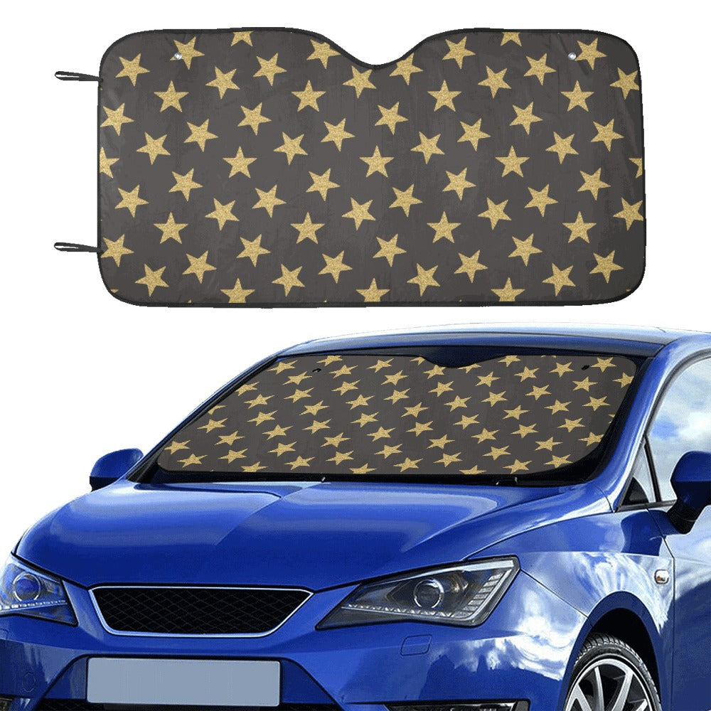 Star Gold Print Design LKS302 Car front Windshield Sun Shade