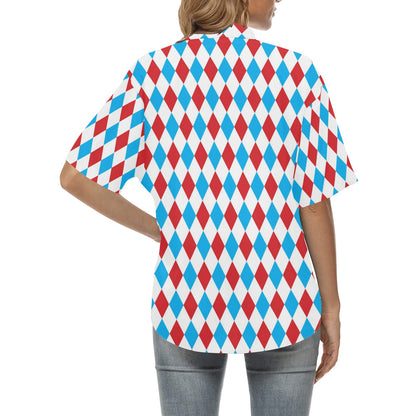 Harlequin Print Design LKS402 Women's Hawaiian Shirt