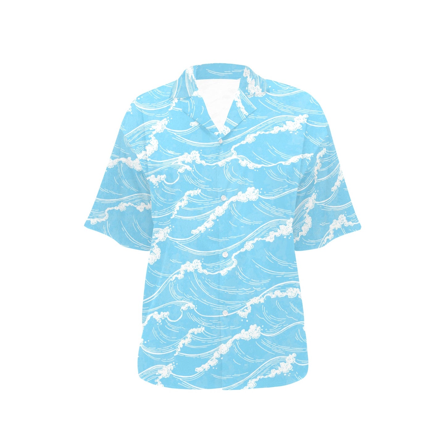 Ocean Wave Pattern Print Design A01 Women's Hawaiian Shirt