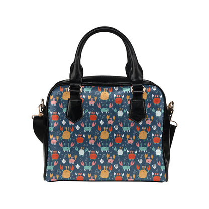 Crab Pattern Print Design 05 Shoulder Handbag