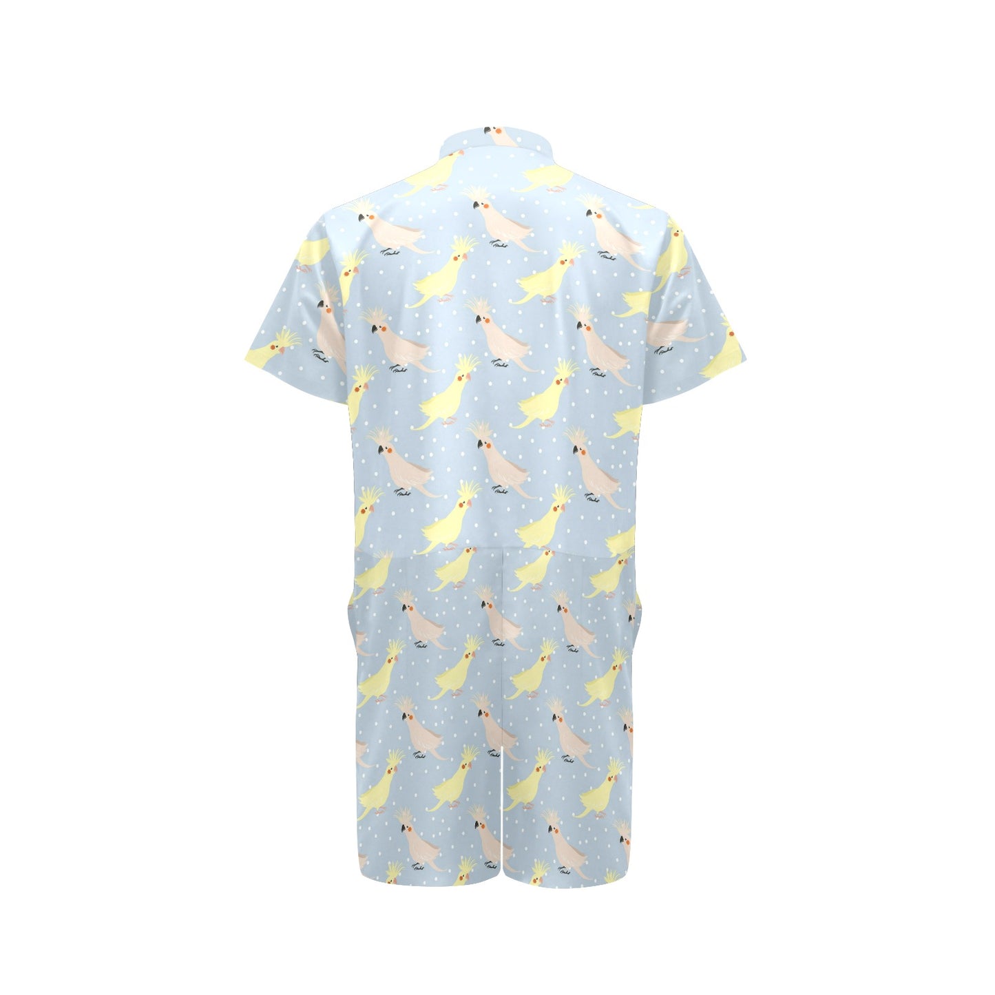 Cockatiel Pattern Print Design 03 Men's Romper