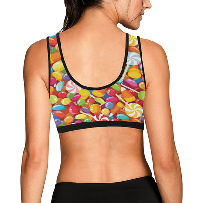 Candy Pattern Print Design 02 Sports Bra
