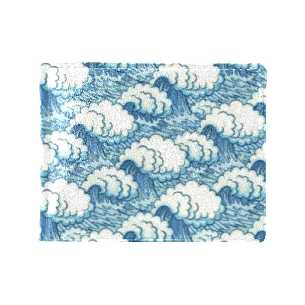 Wave Japan Style Print Design LKS304 Men's ID Card Wallet