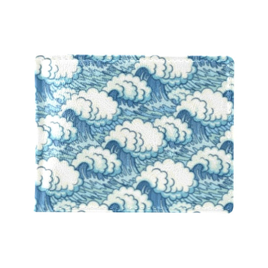 Wave Japan Style Print Design LKS304 Men's ID Card Wallet