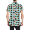 Sushi Pattern Design Men's Short Sleeve Button Up Shirt