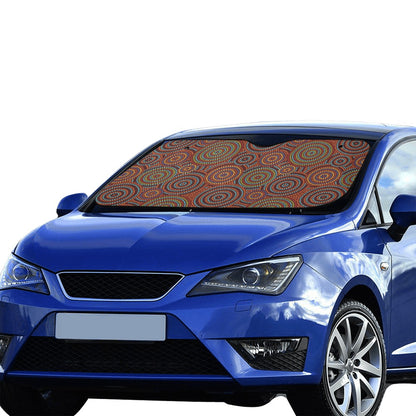 Aboriginal Print Design LKS403 Car front Windshield Sun Shade