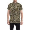 Cheetah Pattern Print Design 02 Men's Short Sleeve Button Up Shirt