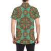 Medallion Pattern Print Design 02 Men's Short Sleeve Button Up Shirt