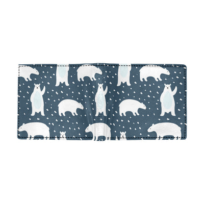 Polar Bear Pattern Print Design A02 Men's ID Card Wallet