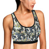 Cow Watercolor Print Pattern Sports Bra