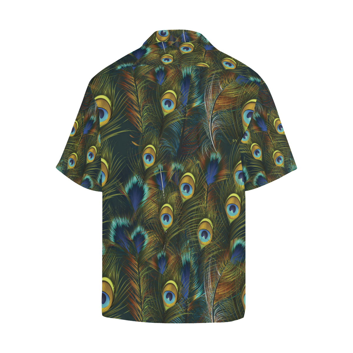 Peacock Feather Pattern Print Design A03 Men's Hawaiian Shirt