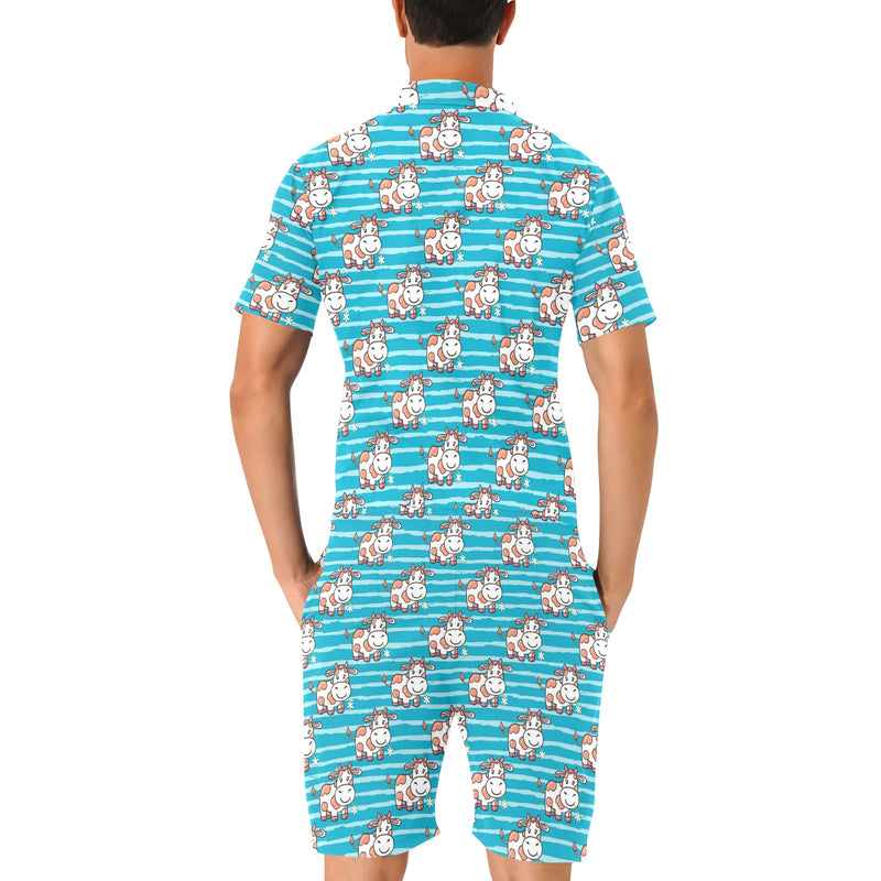 Cow Cute Print Pattern Men's Romper