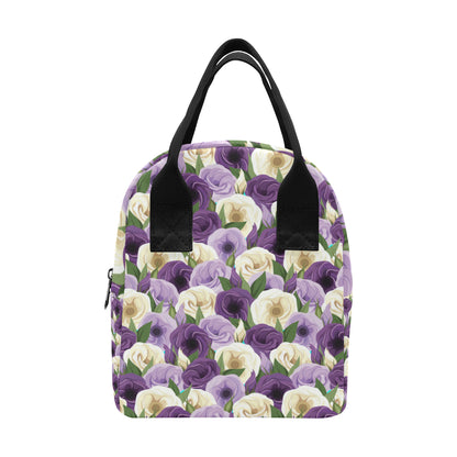 Lisianthus Pattern Print Design LT01 Insulated Lunch Bag