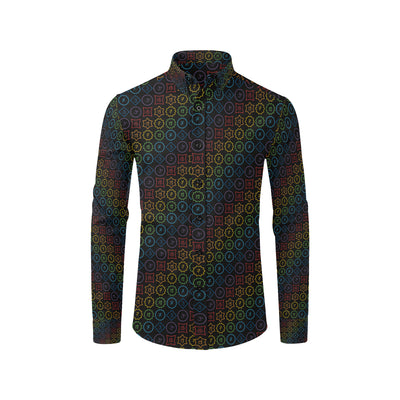 Chakra Colorful Symbol Pattern Men's Long Sleeve Shirt