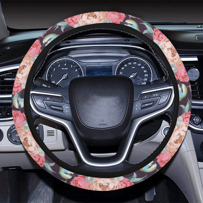 Bluebird Pattern Print Design 02 Steering Wheel Cover with Elastic Edge