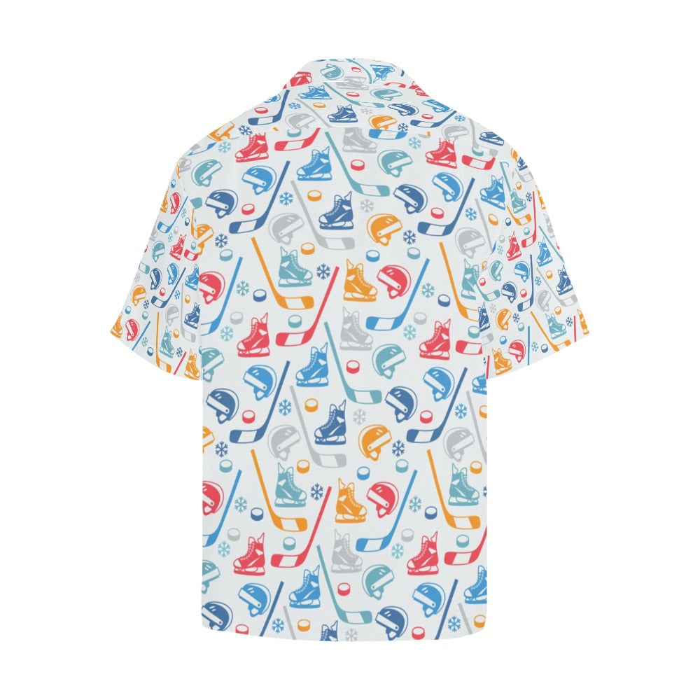 Hockey Equipment Print Design LKS301 Men's Hawaiian Shirt