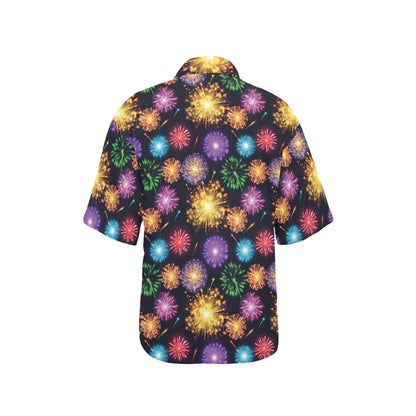 Firework Print Design LKS305 Women's Hawaiian Shirt