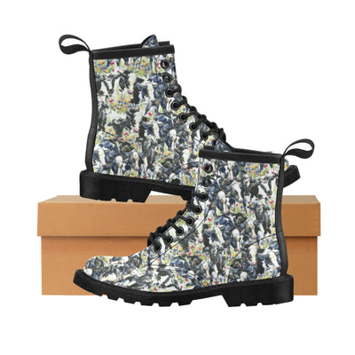 Cow Watercolor Print Pattern Women's Boots