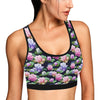 Lotus Flower Print Design Sports Bra