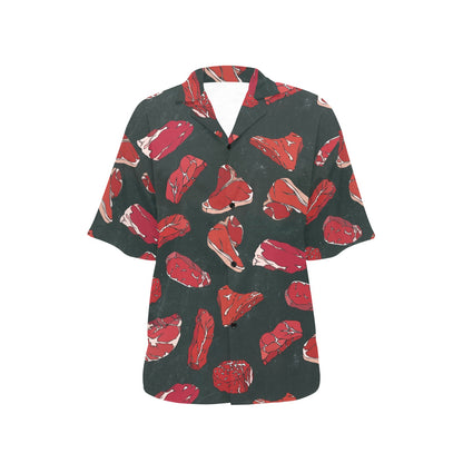 Meat Pattern Print Design 01 Women's Hawaiian Shirt