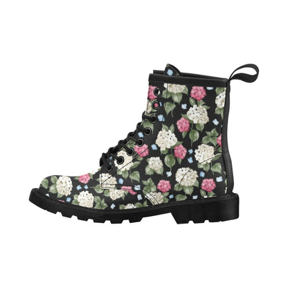 Hydrangea Pattern Print Design HD09 Women's Boots