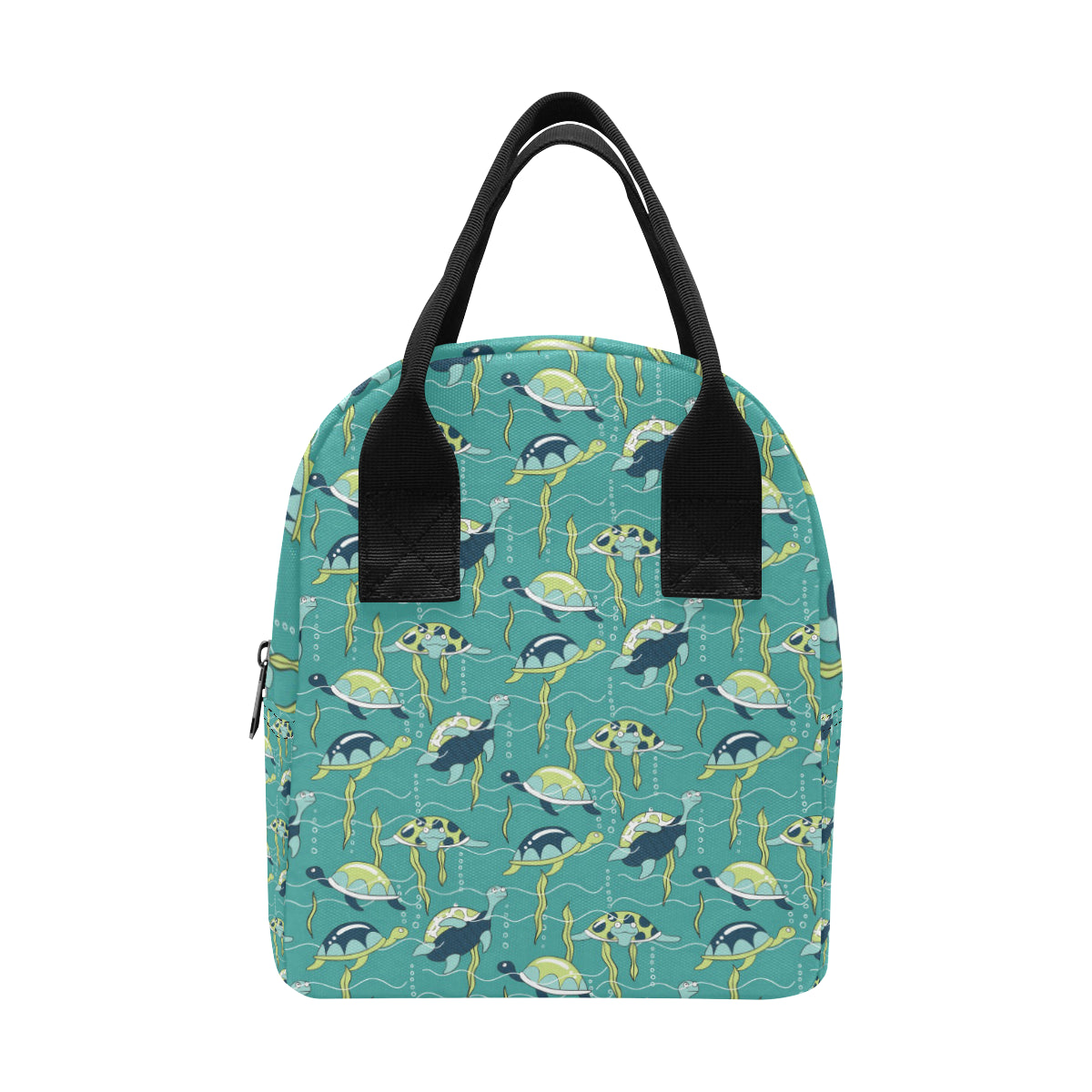 Sea Turtle Pattern Print Design T08 Insulated Lunch Bag