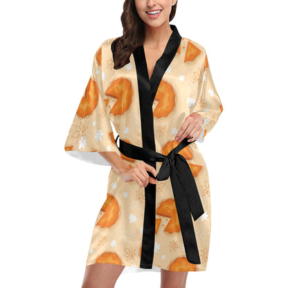 Pie Pattern Print Design A01 Women's Short Kimono