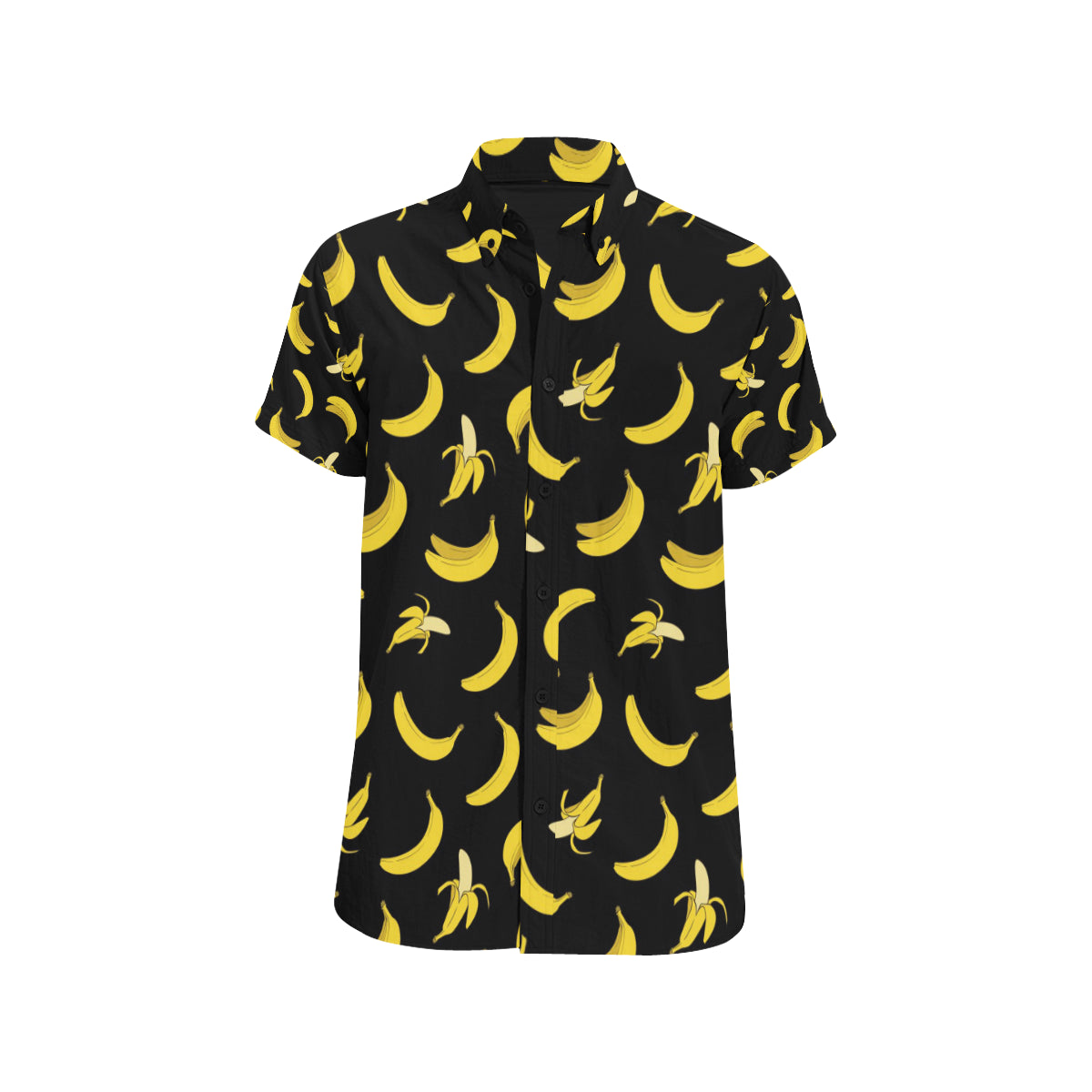 Banana Pattern Print Design BA05 Men's Short Sleeve Button Up Shirt