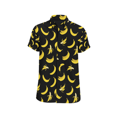 Banana Pattern Print Design BA05 Men's Short Sleeve Button Up Shirt