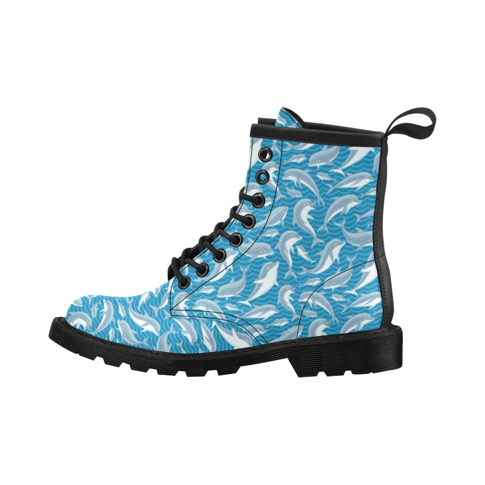 Dolphin Cute Print Pattern Women's Boots