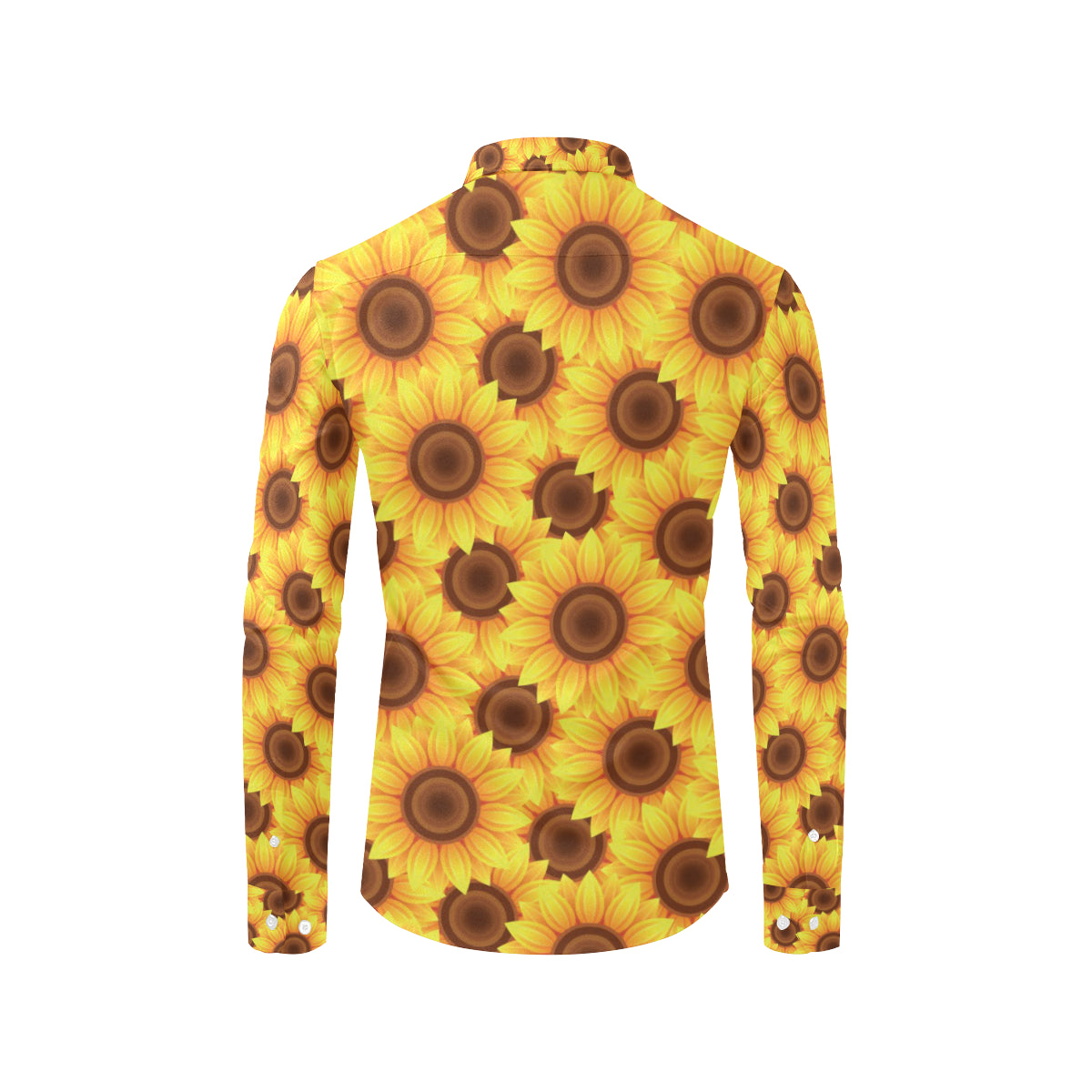 Sunflower Pattern Print Design SF07 Men's Long Sleeve Shirt