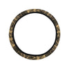 Elegant Gold leaf Print Steering Wheel Cover with Elastic Edge