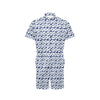 Hibiscus Blue Hawaiian Flower Pattern Men's Romper